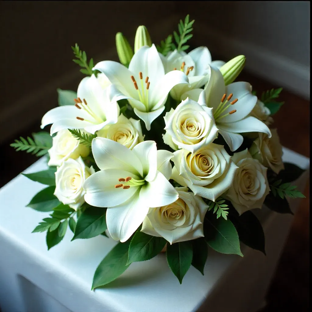 Memorial tribute floral arrangement